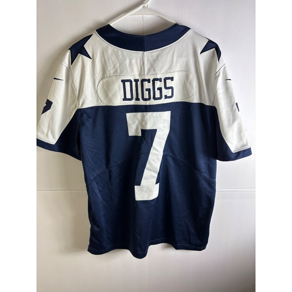 Nike Dallas Cowboys Trevon Diggs 7 Jersey Mens Large Navy Blue White Dri-FIT